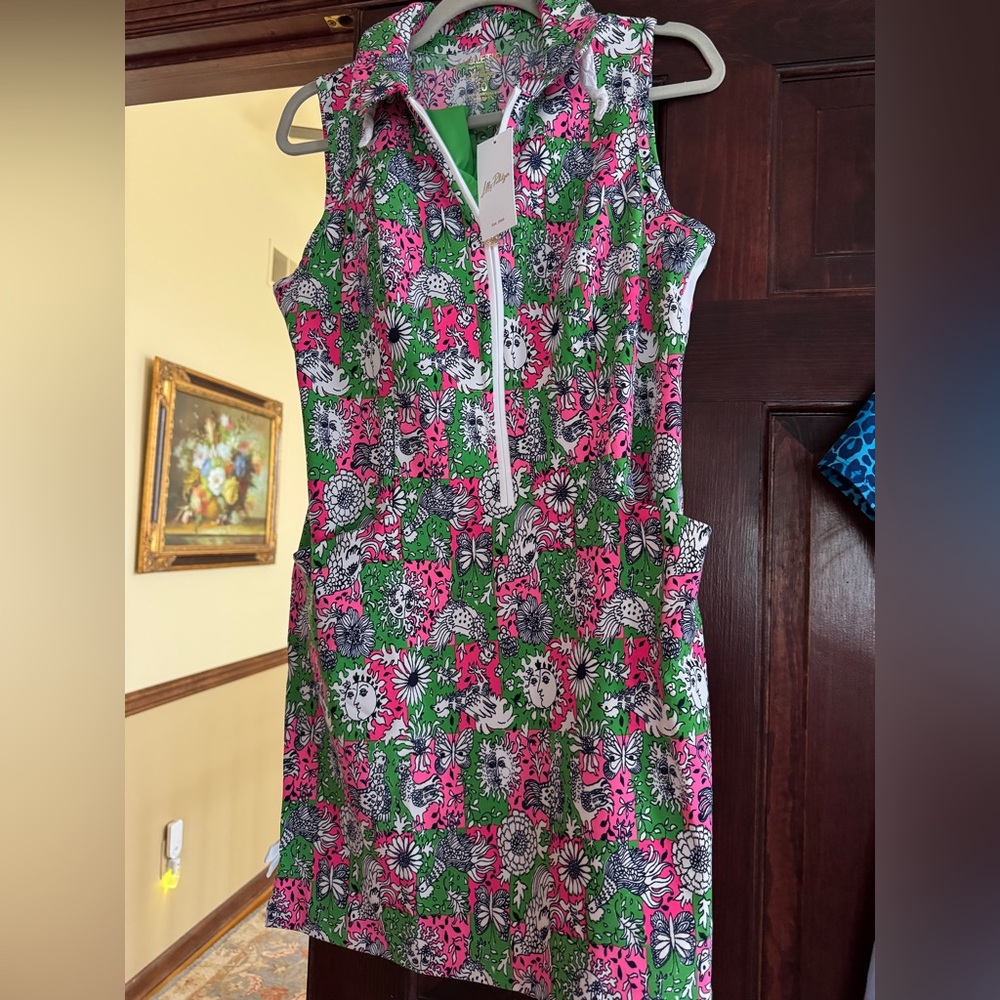 NWT Lilly Pulitzer Size 10 Kathy Bow Luxletic Dress Chicken cherry Golf Tennis